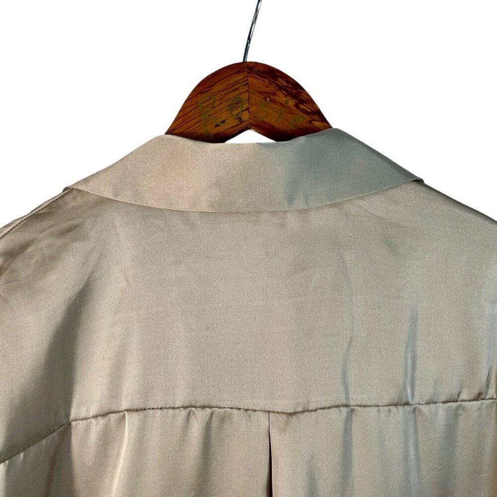 Philosophy Republic Clothing Champagne Satin Blouse M Mother-of-Pearl - Picture 8 of 10